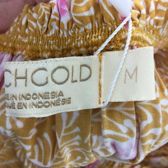 Beachgold Dress Bali Floral Tiered Ruffle Marigold - Picture 8 of 11